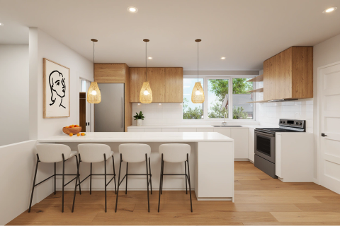 Cuisine d'un condo neuf du projet Le projet Édouard