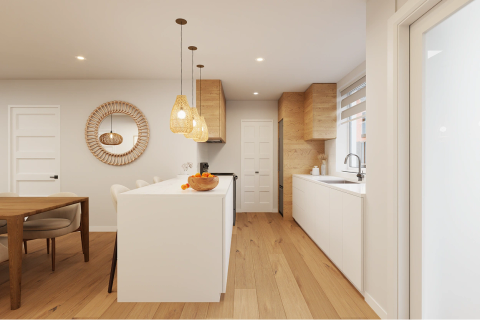 Cuisine d'un condo neuf du projet Le projet Édouard
