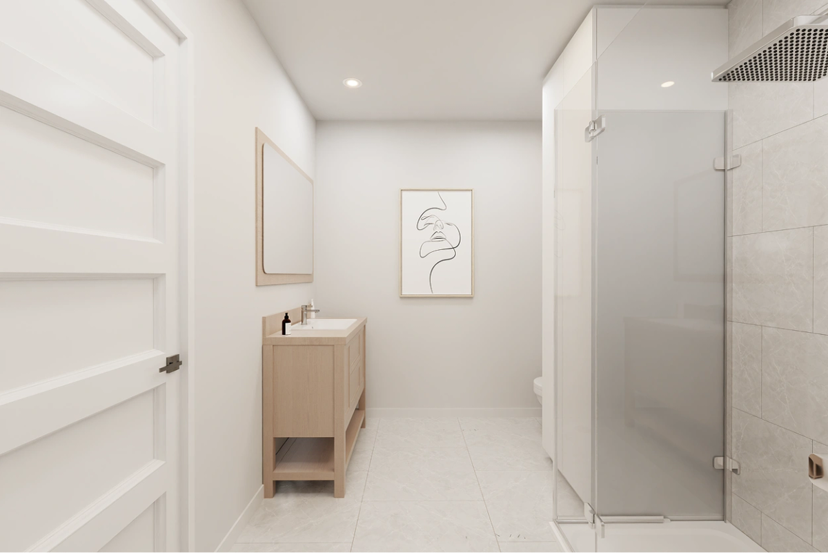 Vue intérieure d'un condo neuf du projet Le projet Édouard